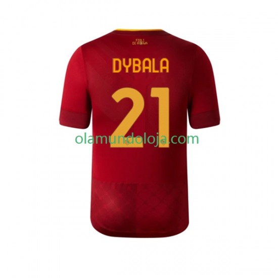 Camisola AS Roma Dybala 21 Homem Equipamento Primeiro 2022-2023 Manga Curta